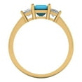 thumbnail image 4 of Clara Pucci 14K Yellow Gold 1.11ct Turquoise Three-Stone Ring for Women, 4 of 8