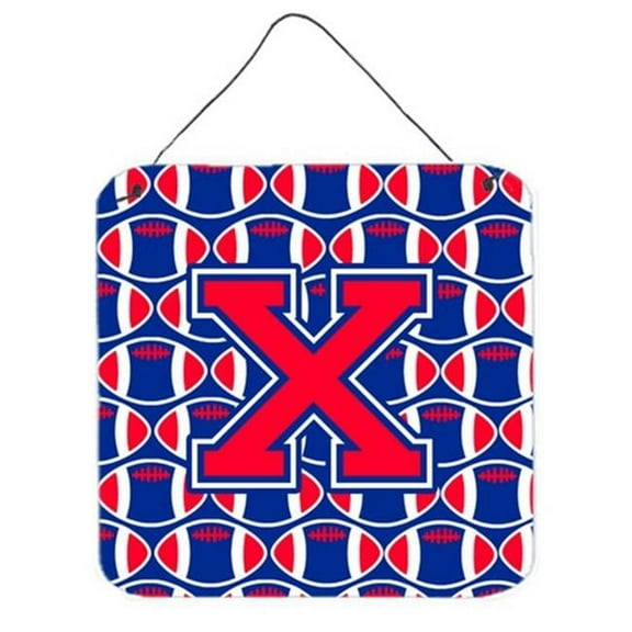 Letter X Football Harvard Crimson & Yale Blue Wall or Door Hanging Prints