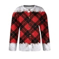 thumbnail image 4 of Stralyhd Christmas Cardigan for Women Plus Size Buffalo Plaid Print Button Up Cardigan Sweaters Fall Winter Loose Fit Long Sleeve Open Front Coats for Women Multicolor 5XL, 4 of 5