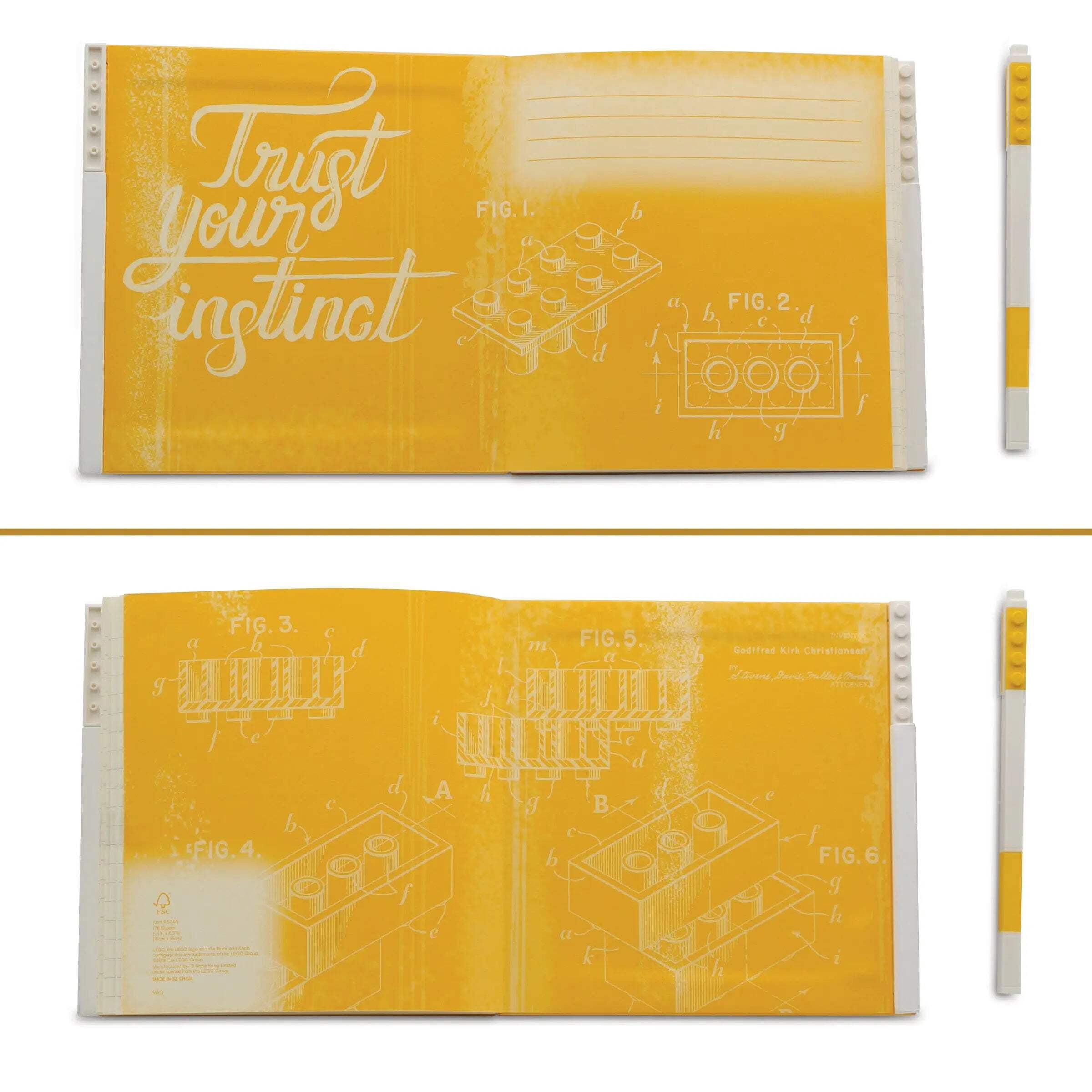 LEGO Stationery Locking Notebook with Gel Pen - Yellow (52441)