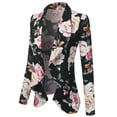 thumbnail image 2 of Doublju Women's Long Sleeve Draped Wide Shawl Lapel Blazer with Plus Size, 2 of 4