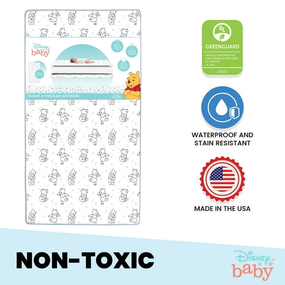 Disney Winnie the Pooh Dual-Sided Crib/Toddler Mattress by Delta Children, GREENGUARD Certified