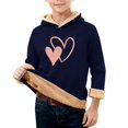 thumbnail image 5 of CPNG Girls Fleece Lined Hoodies Heart Print Long Sleeve Hooded Sweatshirts Without Pocket Kids Loose Fit Daily Pullover Sweatshirt, 5 of 6