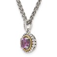 thumbnail image 5 of Shey Couture Sterling Silver with 14K Accent 18 Inch Antiqued Round Amethyst Necklace QTC1593, 5 of 5