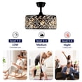 thumbnail image 3 of 18'' Crystal Cage Ceiling Fan with Light,Remote Control Quiet Motor Fans,Indoor Crystal Chandelier Ceiling Fan for Bedroom,Living,Dinning,Kids Room(Bulbs Not Included), 3 of 10