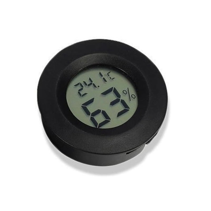 16PC Mini LCD Digital Thermometer Hygrometer Round Temperature Humidity Sensor for Freezers Wine Cooler Crawling Pet Box