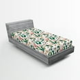 thumbnail image 2 of Ambesonne Magnolia Flowers Fitted Sheet, Spring Color Bloom, Twin XL Size, Forest Green Soft Pink, 2 of 5