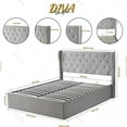 thumbnail image 5 of Velets Diva Contemporary Mid-Century Soft Padded Tufted Upholstered Platform Bed with Hydraulic Gas Lift Storage - Wood Slat System & Smart Hydraulic Under-Bed Storage (Dark Gray, Queen), 5 of 5