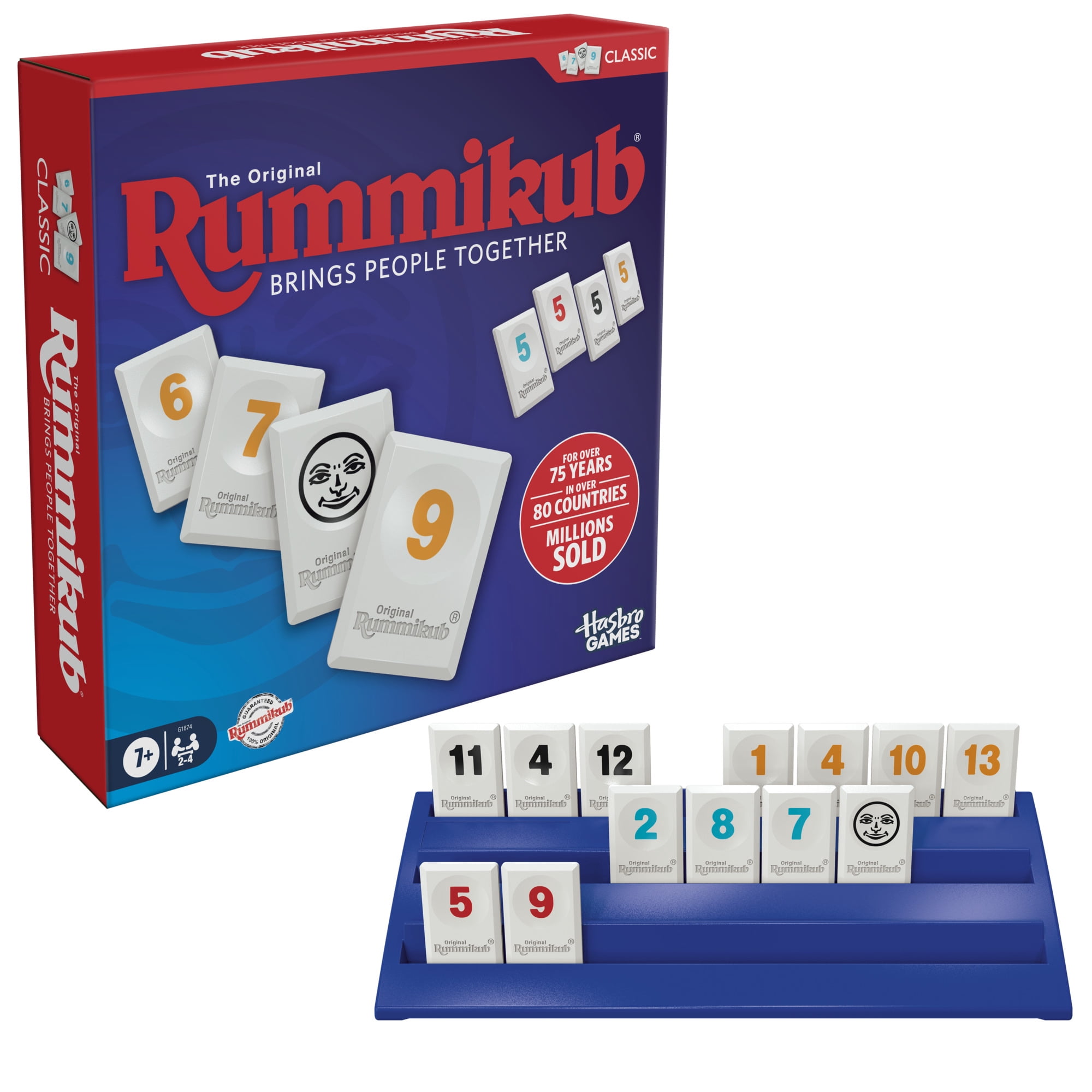 The Original Rummikub Official Rummy Cube Tile Game, 106 Pieces, Family Games, Ages 7+