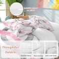 thumbnail image 2 of 3 Piece Pink Grey Duvet Cover Set California King,Microfiber Comforter/Quilt Cover with Corner Ties and 2 Pillowcases,Geometric Circle Modern Abstract Simple Art Soft Bedding with Zipper Closure, 2 of 8