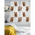 thumbnail image 3 of Brown Yak Sheer Curtains 72 Inch Length 2 Panels for Living Room, Spring Green Ferns Leaves Country Animals Voile Kitchen Curtain Set, Luxury Privacy Drapes Window Treatment for Bedroom, 3 of 7