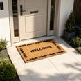 thumbnail image 4 of Uklsqma Western Welcome Coir Look Doormat with Rubber Non-Slip Back, Brown Polyester Entry Mat for Front Door, 50 x 80 cm, 4 of 6