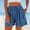 Blue, variant on Women's Soft High Waisted Knit Shorts with Wide Leg for Casual Comfort and Vacation Wear