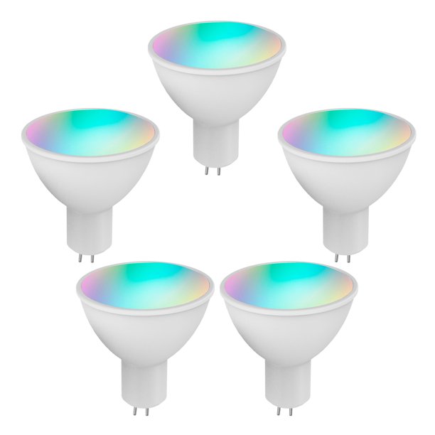 Bombilla inteligente WiFi RGB+W+C Bombilla LED 5W GU5.3 Luz regulable