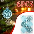 thumbnail image 7 of InsCrazy 6PC Christmas Ball Ornaments Sets 2.36inch/60mm Transparent Sparkling Shiny Glitter Ribbon Christmas Ornaments Set Christmas Tree Decorations Hanging Ball for Holiday Wedding Party, 7 of 7