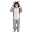 thumbnail image 7 of MKOSPLRT Kids Bear Onesie Pajamas Plush Costume Cosplay Sleepwear Girl Fleece Pajamas Color Block Zip Up Hooded Fuzzy Jumpsuit Animal Onesie, 7 of 7
