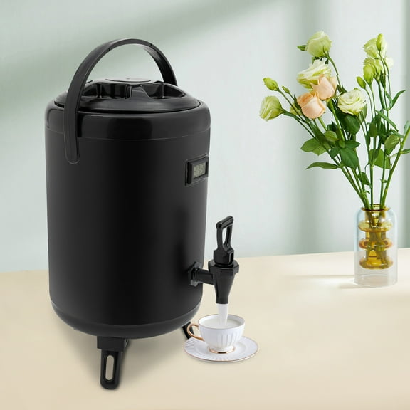 Insulated Beverage Dispenser 8L Milk Tea Drinks Beverage Container W/Thermometer