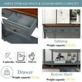thumbnail image 3 of Aukfa Console Table, 52" Retro Half Moon Sofa Table with 2 Drawers and Shelf for Living Room/Hallway, Antique Grey, 3 of 8