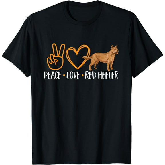 Peace Love Red Heeler Australian Cattle Dog T-Shirt