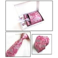 thumbnail image 6 of Luxury Tie Set Gift Box for Men Paisley Floral Silk Neck Tie Pocket Squares Cufflinks Tie clips Set Formal Wedding Party Ties (KB-12), 6 of 7