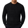 thumbnail image 5 of Miqool Men's Cable Knit Fitted Sweaters Casual Trendy Crew Neck Long Sleeve Fall Winter Chunky Pullover Sweater, 5 of 5