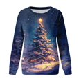 thumbnail image 7 of Futezty Women Christmas Tree Sweatshirt 3D Print Graphic Xmas Sweaters Crewneck Long Sleeve Shirt Pullover, 7 of 7