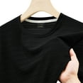 thumbnail image 6 of Stamzod Men's T-Shirts Fashion Solid Color Summer Round Neck Basic Tee Tops Daily Casual Plus Size Short Sleeve Pullover Tshirts Shirts for Men Black-2 M, 6 of 6