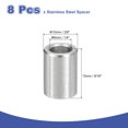 thumbnail image 2 of 8 Pcs Entretoises en Acier Inoxydable 304 1/4 Pouces OD x 1/5 Pouces ID x 9/16 Pouces Longueur(10x6x15mm) Vis Support de Bague Finition Simple Non Filetée Entretoises Rondes en Métal pour Vis M6 Boulons et Tringles, Argent, 2 of 6