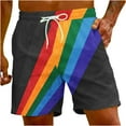 thumbnail image 2 of DDAPJ pyju Mens Big and Tall Swim Trunks Gay Pride Flag Rainbow 3D Printed Casual Beach Shorts Lightweight Drawstring Board Shorts Quick Dry Surf Bathing Suit with Pockets Multicolor#3 XXL, 2 of 8