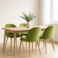 thumbnail image 5 of Sillas de Comedor de Terciopelo con Patas de Acero Acabado Tipo Madera Estilo Moderno - Sillas de Comedor Tapizadas Minimalista con Relleno Suave Set 4 Piezas Verde Oliva, 5 of 5