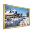 thumbnail image 2 of Designart "Scenic Snowy Country Roads I" Landscapes Framed Wall Art Decor - Coastal Blue Landscape Cottage Mountains Winter Living Room Framed Canvas Art, 2 of 6