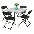 thumbnail image 3 of Ktaxon 6ft White Folding Table and 10 Pack Folding Chairs Black, Plastic Table and Chair Set, 3 of 8