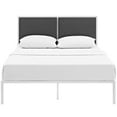 thumbnail image 5 of Modway Della King Fabric Panel Metal Bed in White and Gray, 5 of 6