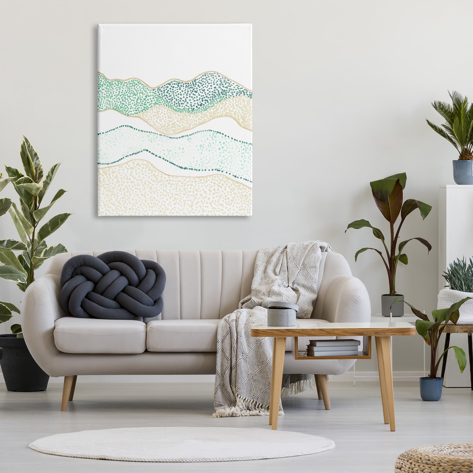 Stupell Industries Abstract Green Mountains Landscape Abstract Painting Gallery Wrapped Canvas Print Wall Art
