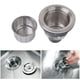thumbnail image 2 of Elegante desagüe para fregadero de cocina, conjunto de desagüe de acero inoxidable que ofrece un elegante acabado en níquel cepillado, colador de canasta profundo que promueve un flujo de agua, 2 of 4