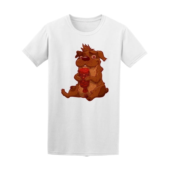 Funny Dog With Sausage Tee Men's -Image by Shutterstock
