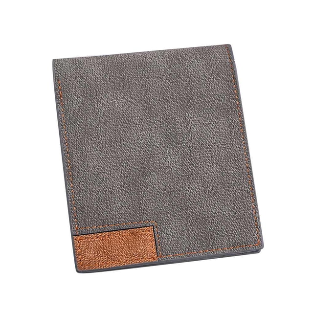 keepw Men for Ultra-thin Short Two Fold Wallet Male Large Capacity PU Leather Credit Card Holder Coin Money Bag Purse grey