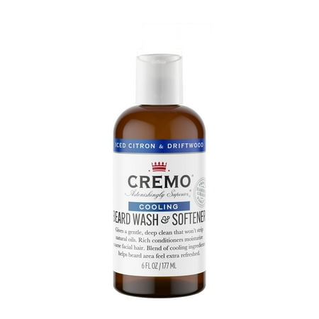 Cremo 2 in 1 Beard Wash & Softener, Cooling, Unscented, 6 fl oz