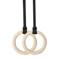 thumbnail image 1 of Wooden Gymnastic Rings, Strength Training Stability Equipment With Extra Grip And Adjustable Straps, Olympic Gymnastics Full Body Workout Tools For Home Gym And Professional Use (Birch Wood, 1 Pair), 1 of 5