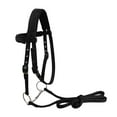 thumbnail image 3 of Brida de nailon para caballo, rienda para caballo, cabezada, filete extraíble, cabestro engrosado Negro m, 3 of 9