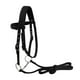 thumbnail image 3 of Brida de nailon para caballo, rienda para caballo, cabezada, filete extraíble, cabestro engrosado Negro m, 3 of 9