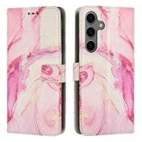for Samsung Galaxy A15 Wallet Case for Women Girls, Marble Pattern PU Leather Flip Cover with Card Holder Kickstand Strap, Shockproof Protective Phone Case for Samsung Galaxy A15, Rosegold