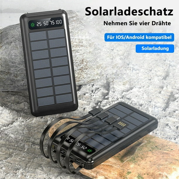 Banco De Energía Solar 50000 MAh – Cargador Portátil Con Linterna LED Para Acampadas Y Emergencias