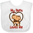 thumbnail image 3 of Inktastic My Nana Loves Me Monkey Boys or Girls Baby Bib, 3 of 4