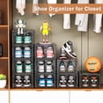 thumbnail image 4 of OKENTEN Thicken & Sturdy 10 Pack Shoe Organizer Stackable,Shoe Containers for Sport Sneaker Display,Upgraded Sturdy Shoe Storage Box,Plastic Shoe Box,Black, 4 of 7