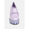 thumbnail image 3 of CORINNE Lilac Chain Embellished Chunky Loafers, 3 of 5