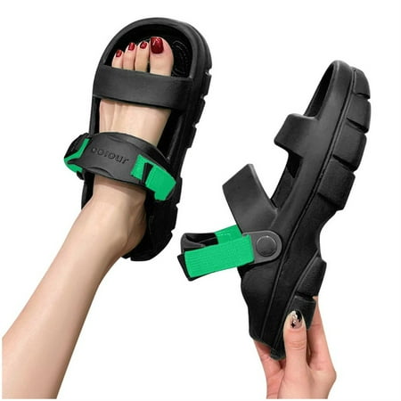 

PANOEGSN Women Men Contrasting Colors Anti-Slip Couple Sandals Open Toe Summer Slippers Casual Beach Shoes