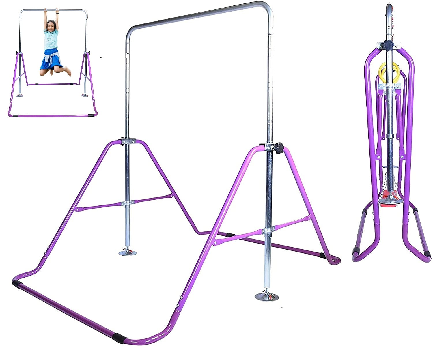Kids Expandable Gymnastics Bars Adjustable Height Gymnastic Horizontal