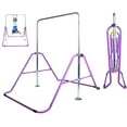 thumbnail image 5 of Iron Bar Gymnastics Bar for Kids, Height Adjustable Horizontal Kip Bar, Gymnastic Junior Training Bar, Monkey Bar Playground Home Gymnastic Equipment Folding and Expandable for Boys/Girls (Purple), 5 of 8