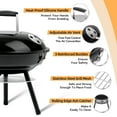 thumbnail image 6 of Coliware 14 inch Portable Charcoal Grill, Lightweight Enamel Coated Coal Kettle Smoker with 3-Point Locking Lid 2 Grilling Racks Dual Venting System, Tabletop Barbecue Oven for Outdoo, 6 of 7